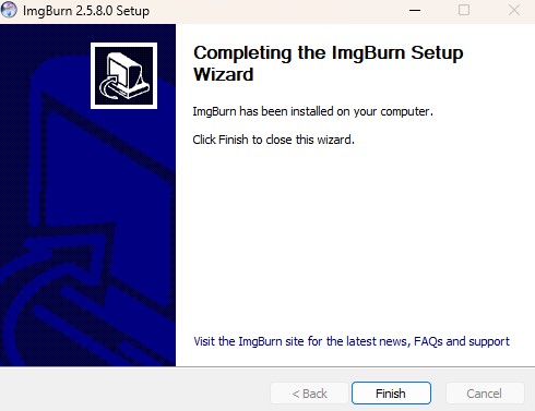 imgburnインストール完了