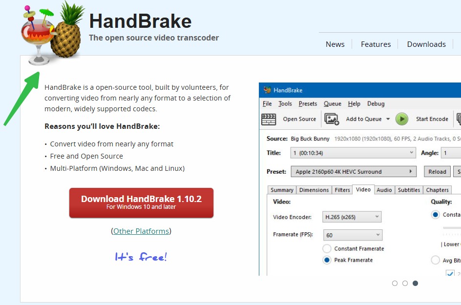 HandBrakeのダウンロード＆インストール手順