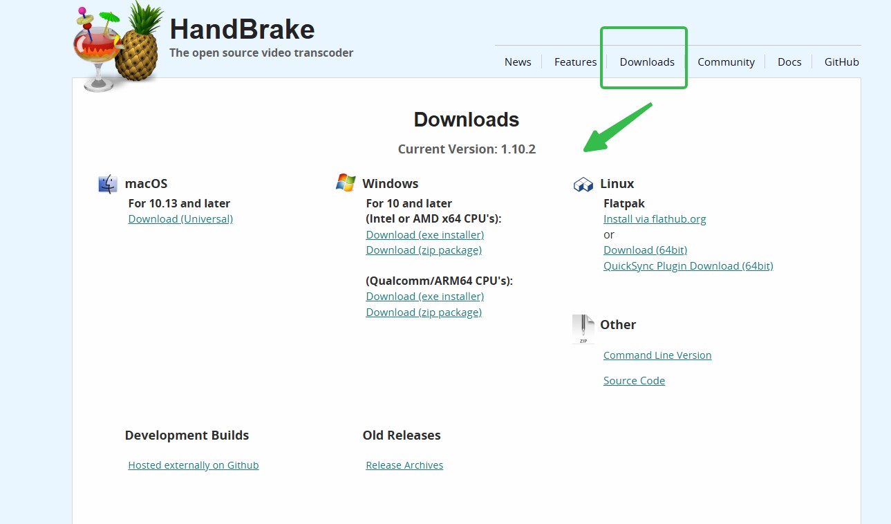 HandBrakeのダウンロード＆インストール手順