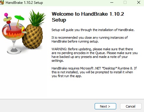 HandBrakeのダウンロード＆インストール手順
