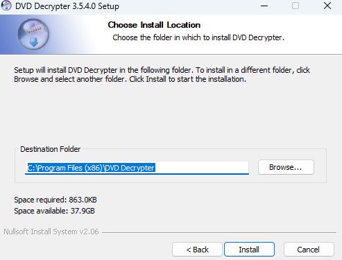 DVD Decrypterのインストール