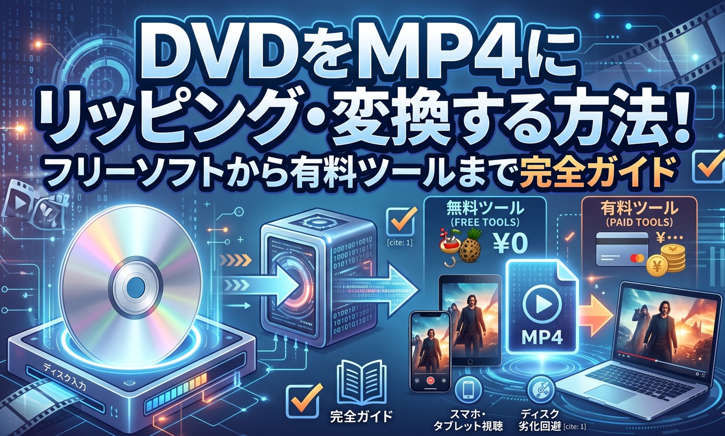 DVDをMP4にリッピング・変換する方法！フリーソフトから有料ツールまで完全ガイド