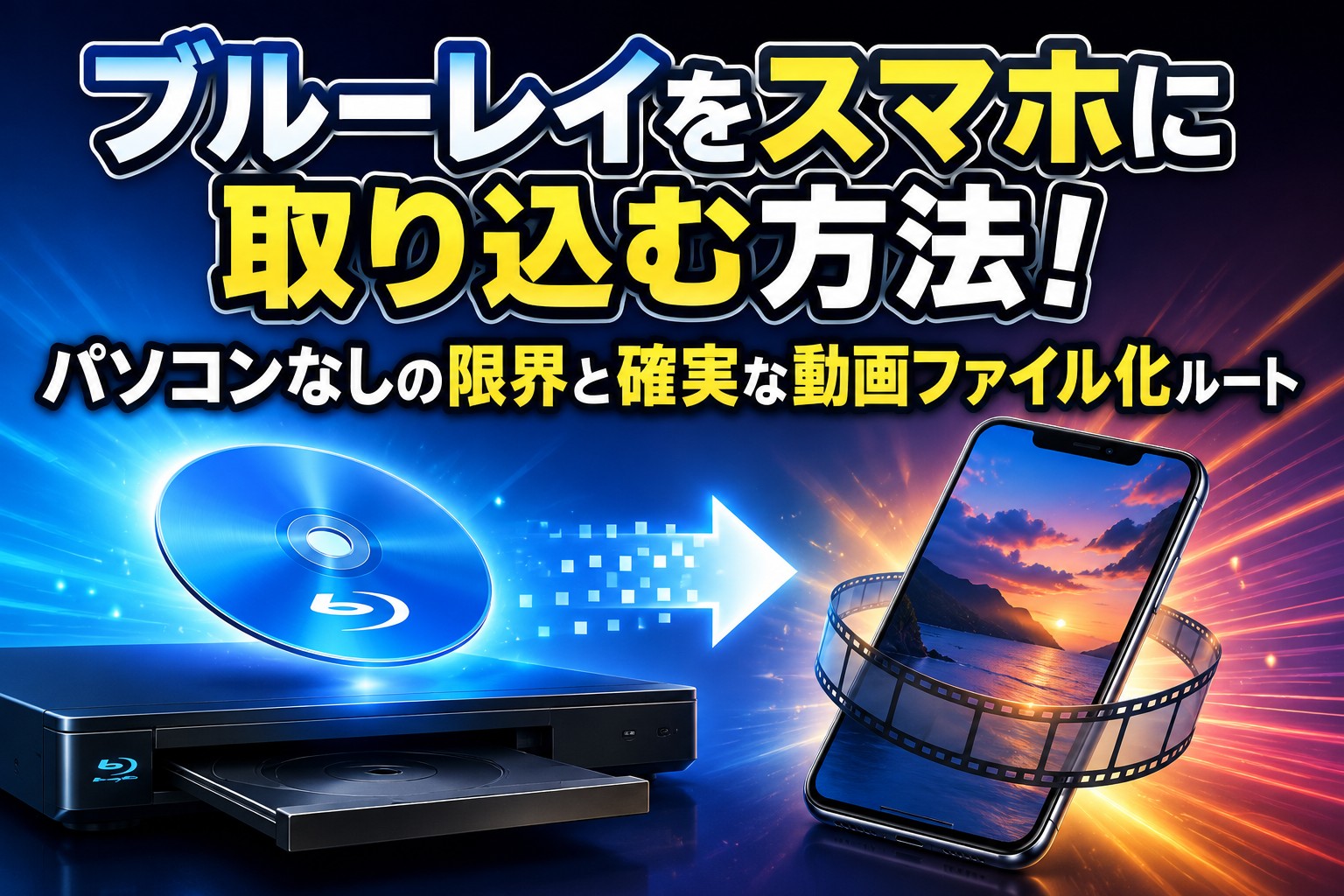 【2026年最新】ブルーレイをスマホに取り込む方法！パソコンなしの限界と確実な動画ファイル化ルート