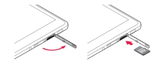 SDカードにコピーしてタブレットに挿入する