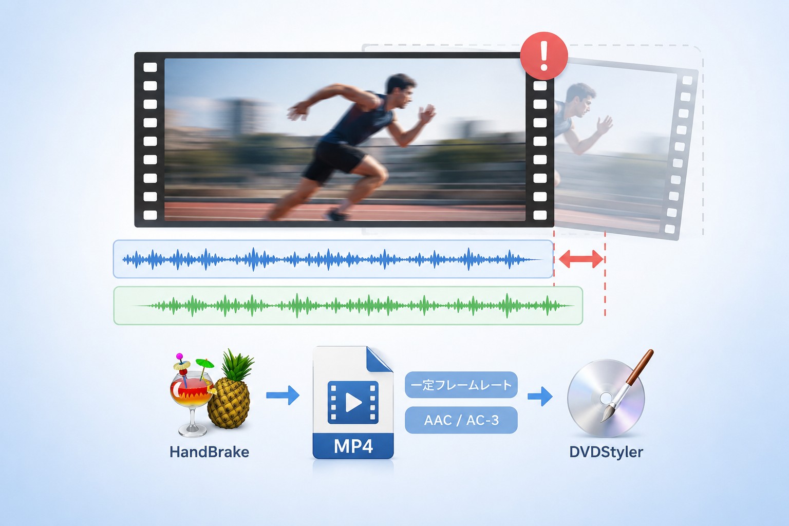 映像と音声がずれる
