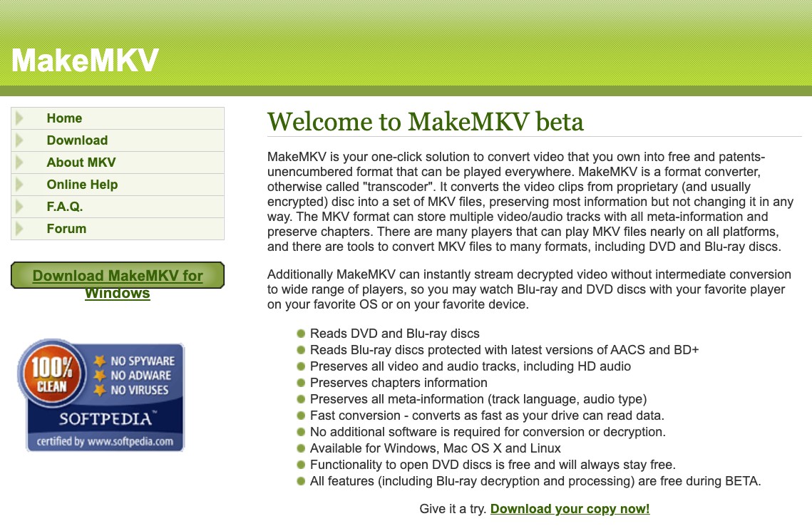 MakeMKVでDVDをMKVとして保存する方法