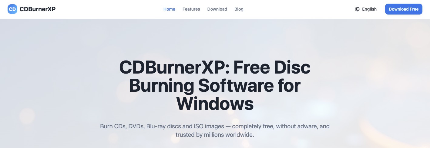 CDBurnerXPの配布サイトからインストーラーをダウンロードする