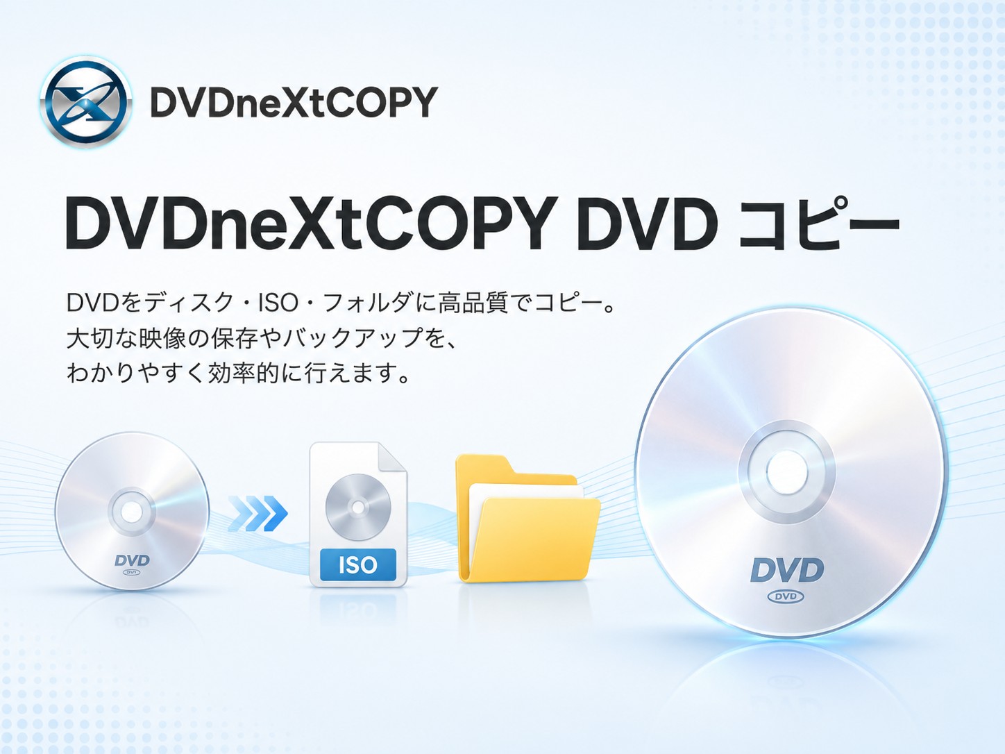 DVDをディスク、ISO、フォルダへ保存できるDVDneXtCOPY DVD コピー