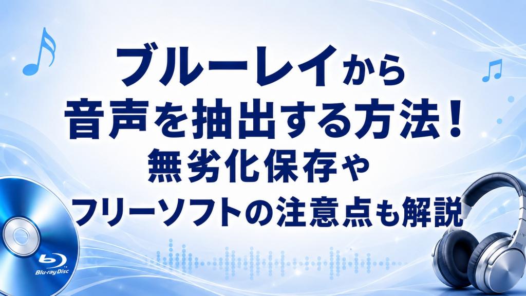 ブルーレイから音声を抽出する方法！無劣化保存やフリーソフトの注意点