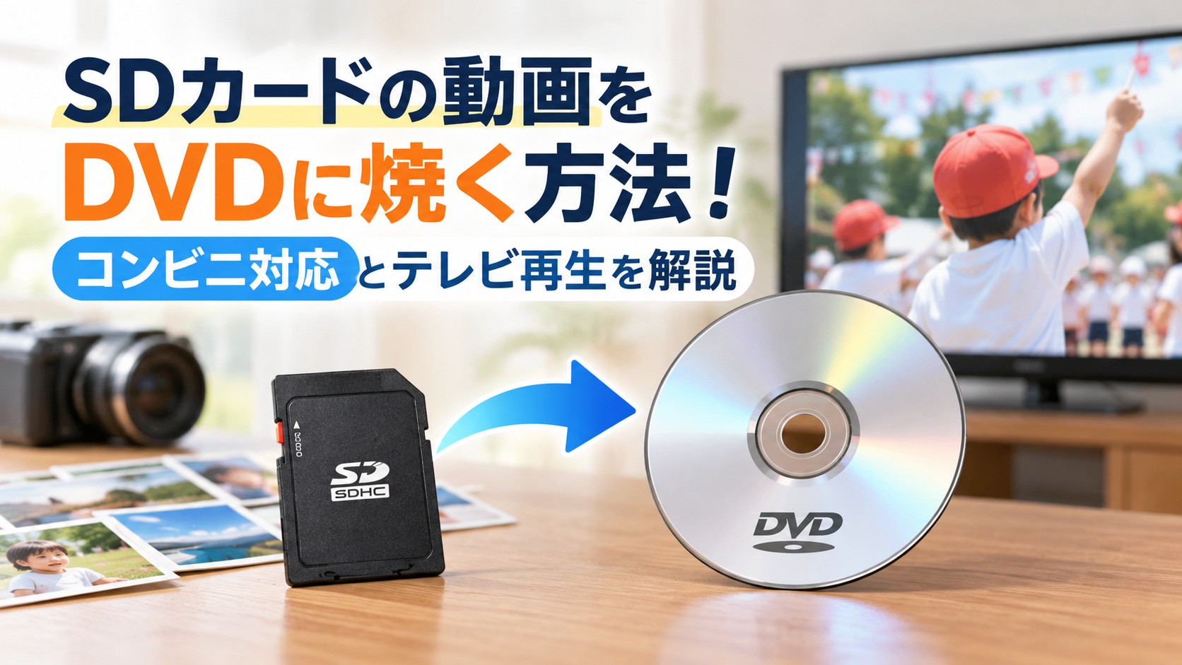2026年版】SDカードの動画をDVDに焼く方法！コンビニ対応とテレビ再生